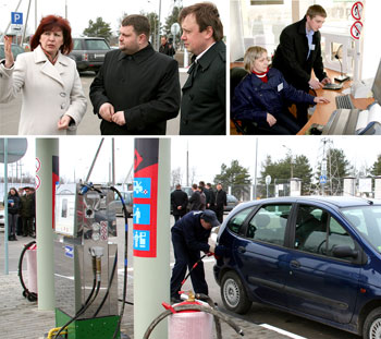 В прошедшую пятницу на транспортном кольце в Коптево состоялось открытие новой автомобильной газозаправочной станции. Фото Игоря Супроненка.