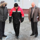 Председатель Новополоцкого городского исполнительного комитета Дмитрий Демидов принял участие в работе штаба по строительству, который был посвящен вопросам завершения строительства храма &laquo;Нечаянная Радость&raquo;. Фото Николая Авсеева.